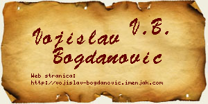 Vojislav Bogdanović vizit kartica